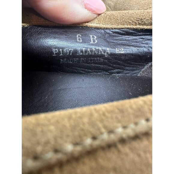 Coach Aianna sz 6B Women's Tan Suede Slip-On Loafers Made Italy Black Soles - Picture 3 of 10